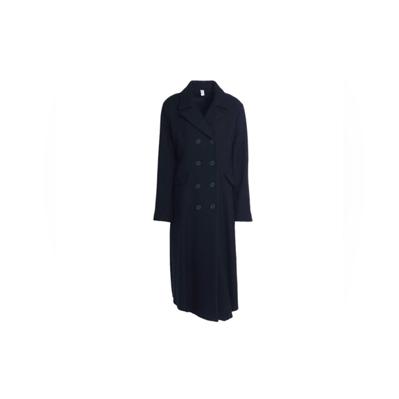 Souvenir Black Wool Blend Long Coat Size M - Picture 7 of 8